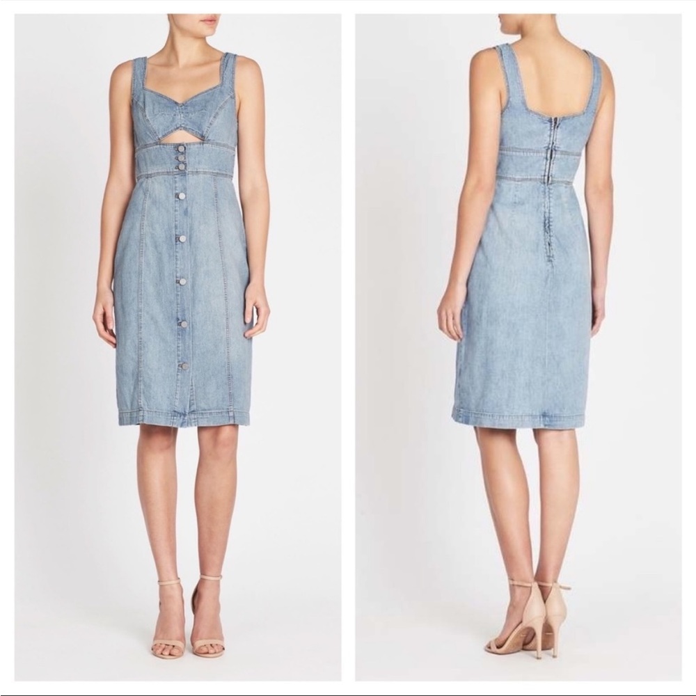 Rebecca Taylor La Vie Denim Cut-Out Dress